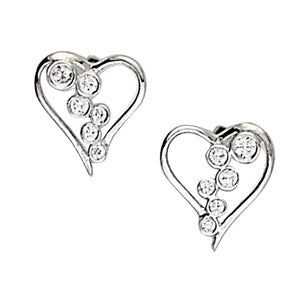 18K White Gold Round Diamond Fashion Earrings