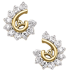 10-Diamond Earring Jackets in Fine Metal