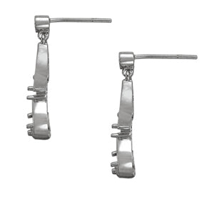Platinum Round Diamond Fashion Stud Earrings