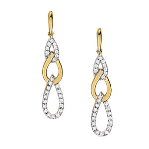 18K White Gold Diamond Fashion Drop Earrings