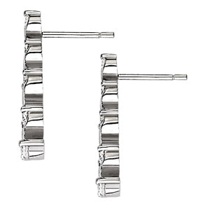 14K Gold Round Diamond Journey Earrings