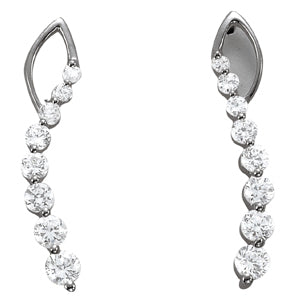 14K White Gold Round Diamond Fashion Earrings