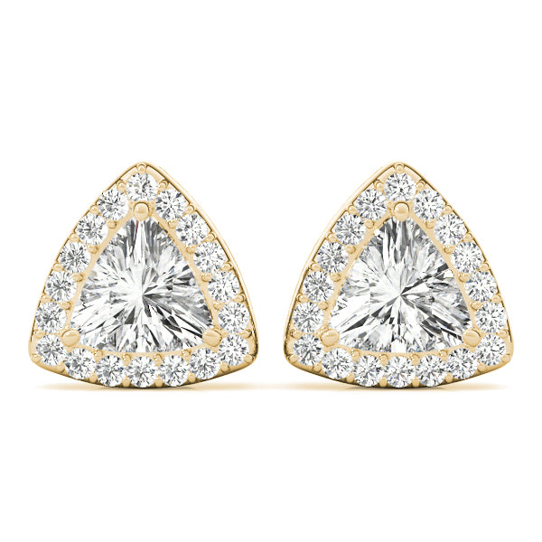 18K Yellow Gold Diamond Halo Stud Earrings