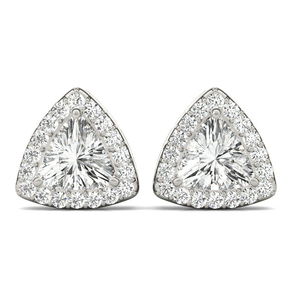 Platinum Diamond Halo Stud Earrings