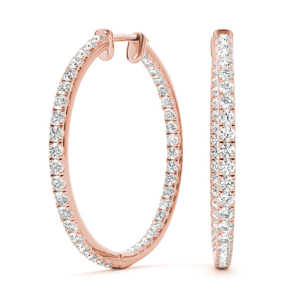 18K Rose Gold Diamond Fashion Earrings