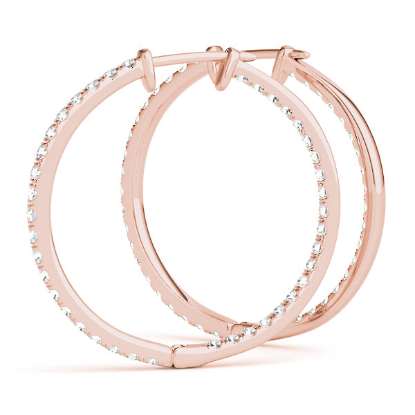 18K Rose Gold Diamond Fashion Earrings