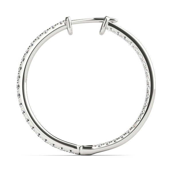 Platinum Diamond Fashion Hoop Earrings - 1/3 ctw