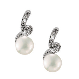 14K White Gold Diamond Fashion Earrings