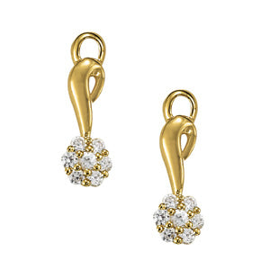 18K White Gold Round Diamond Fashion Earrings