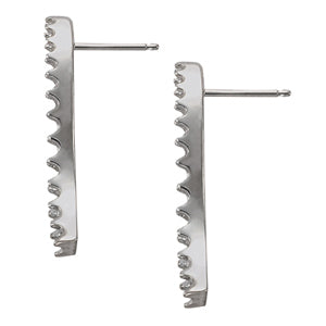 Platinum Diamond Journey Stud Earrings 0.5ctw