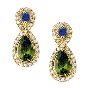 18K White Gold Round Diamond Fashion Earrings