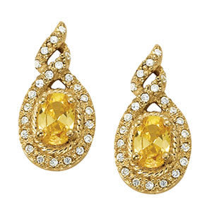 14K White Gold Diamond Fashion Earrings