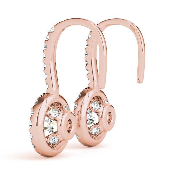 18K Rose Gold 1ct Diamond Halo Stud Earrings