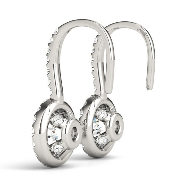 Round Diamond Halo Earrings in Fine Metal