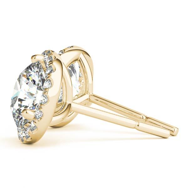 18K Yellow Gold Diamond Halo Stud Earrings