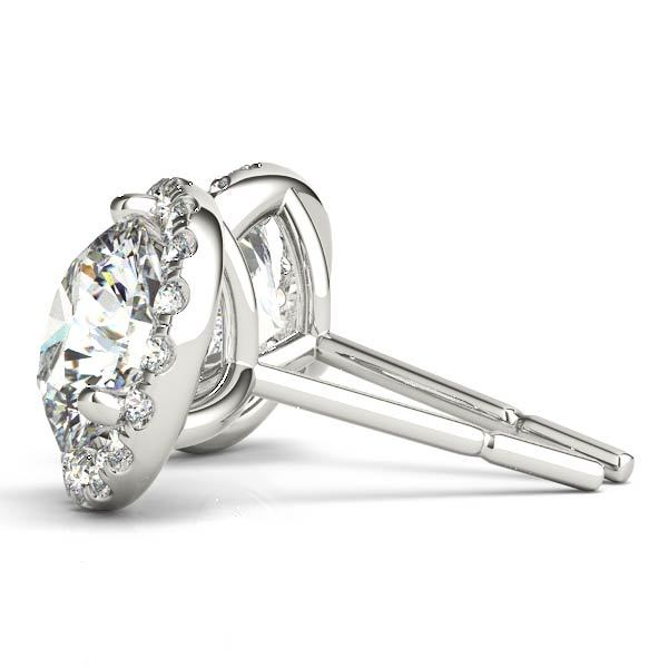 Round Diamond Martini Halo Earrings