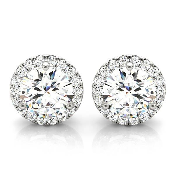 Round Diamond Martini Halo Earrings