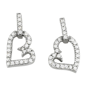 14K White Gold Round Diamond Fashion Earrings