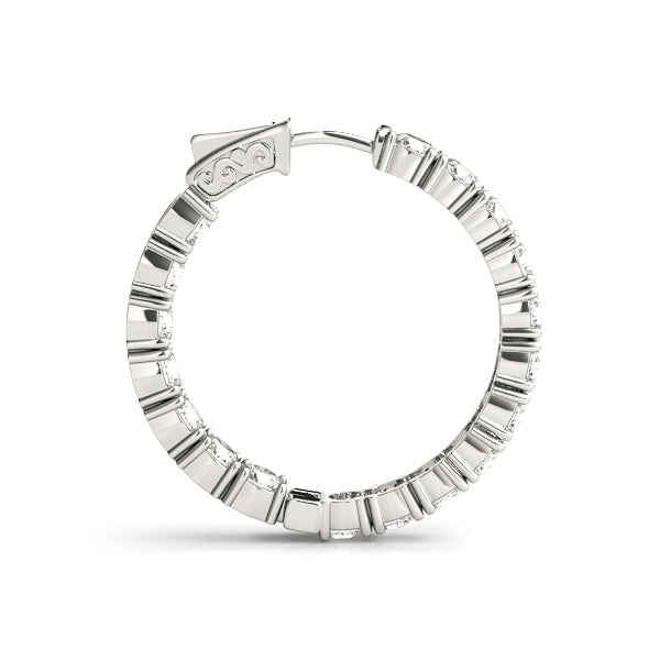 Platinum Diamond Inside Out Hoop Earrings 1.8 ctw
