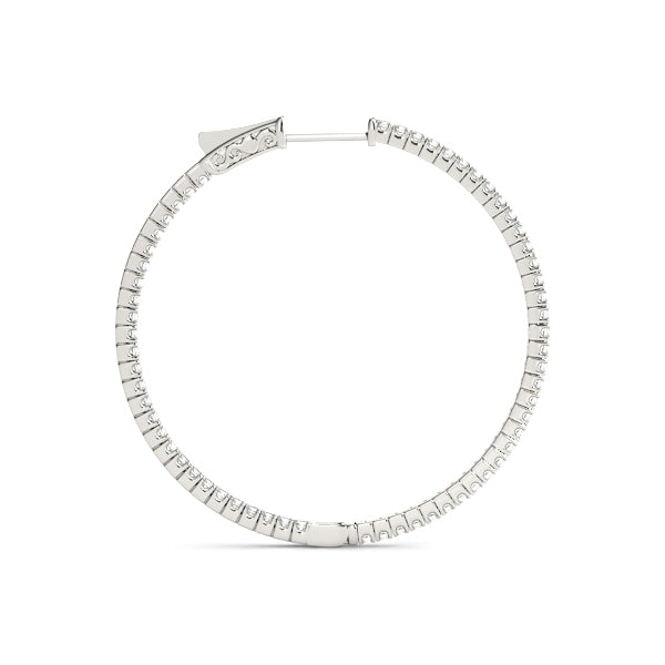 Platinum Diamond Inside Out Hoop Earrings - 1/5 ct tw