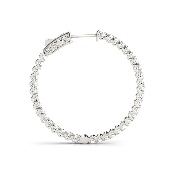 Platinum Diamond Inside Out Hoop Earrings - 0.25 ctw