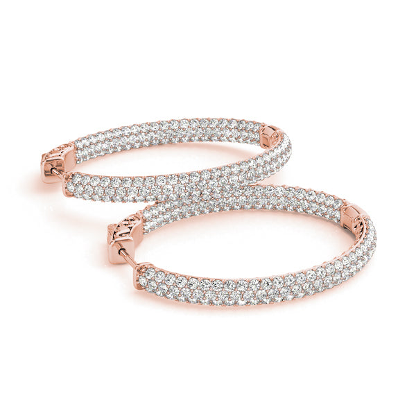 Rose Gold 1ctw Diamond Inside Out Hoop Earrings