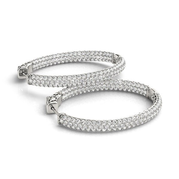 Platinum Diamond Inside Out Hoop Earrings