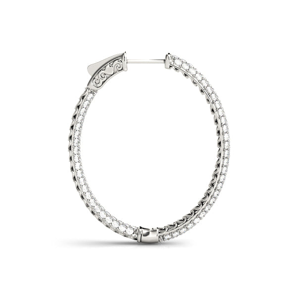 Platinum Diamond Inside Out Hoop Earrings