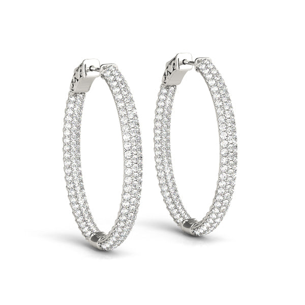 Platinum Diamond Inside Out Hoop Earrings