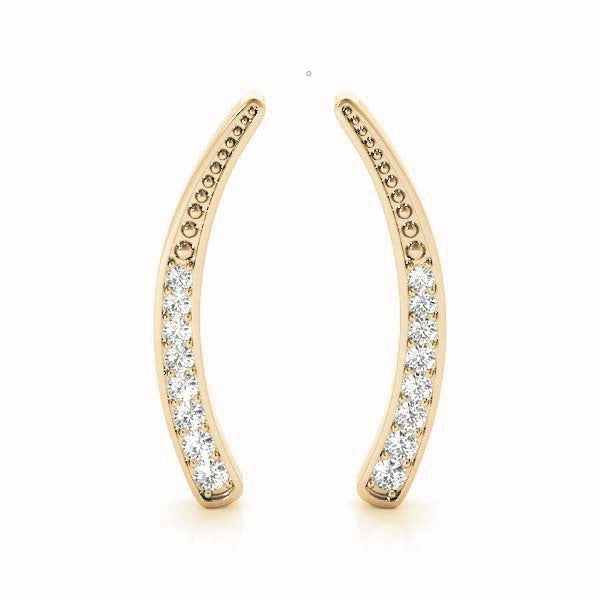 18K Yellow Gold Diamond Accent Fashion Earrings