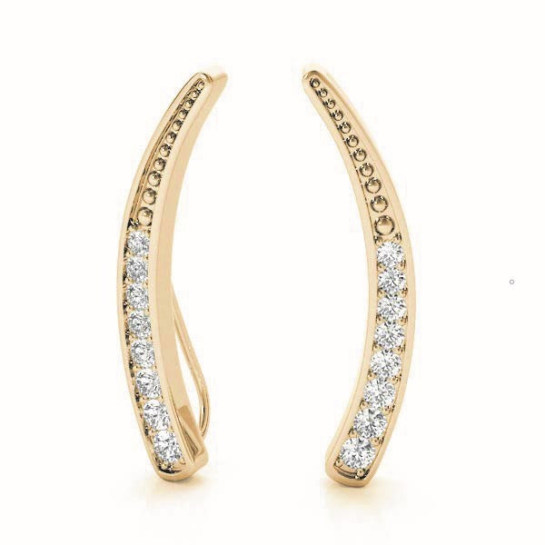 18K Yellow Gold Diamond Accent Fashion Earrings