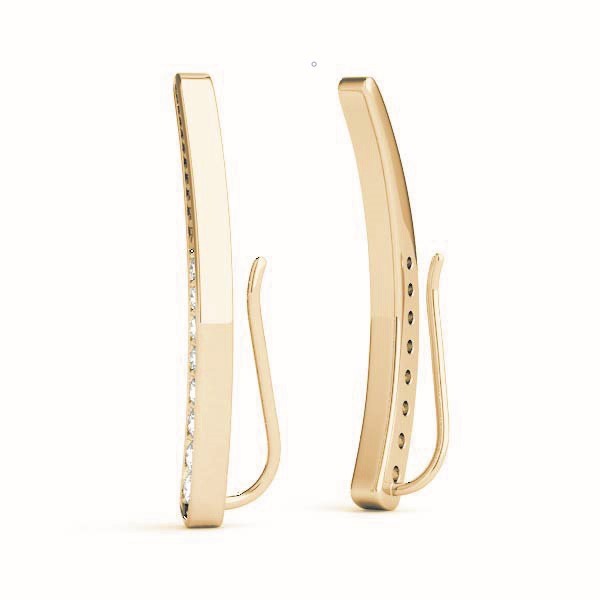 18K Yellow Gold Diamond Accent Fashion Earrings