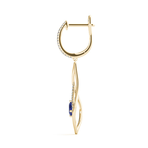 18K Yellow Gold Diamond Oval Earrings