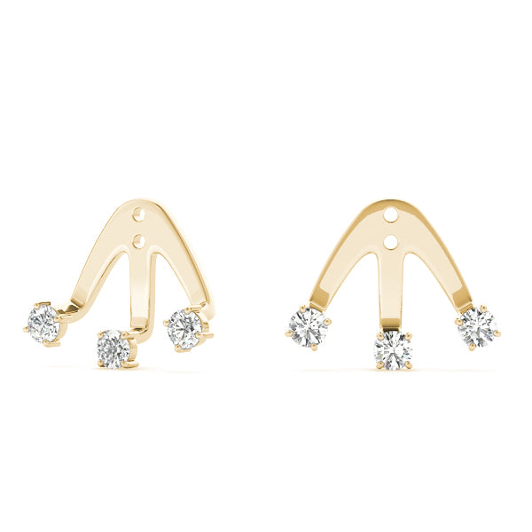 18K Yellow Gold Diamond Fashion Earring Jackets
