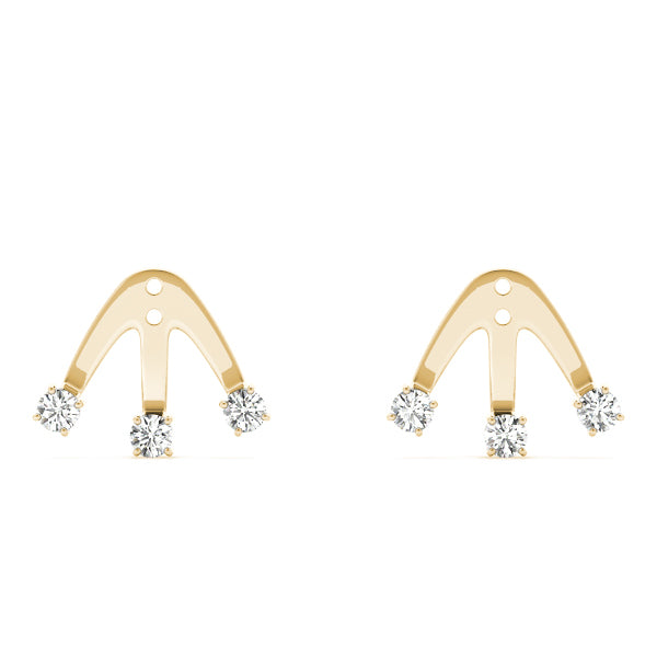 18K Yellow Gold Diamond Fashion Earring Jackets