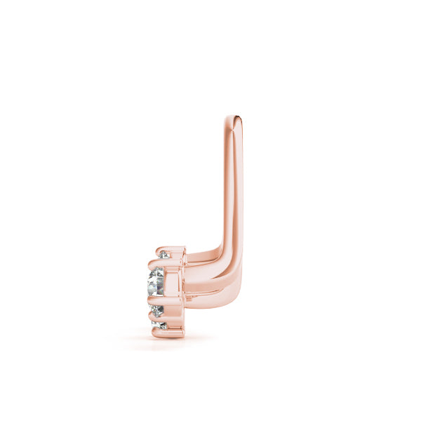 18K Rose Gold Round Diamond Fashion Earrings