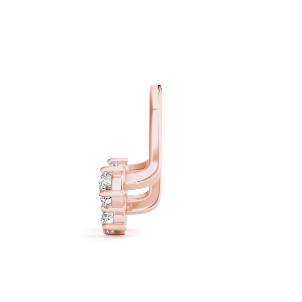 18K Rose Gold Round Diamond Fashion Earrings