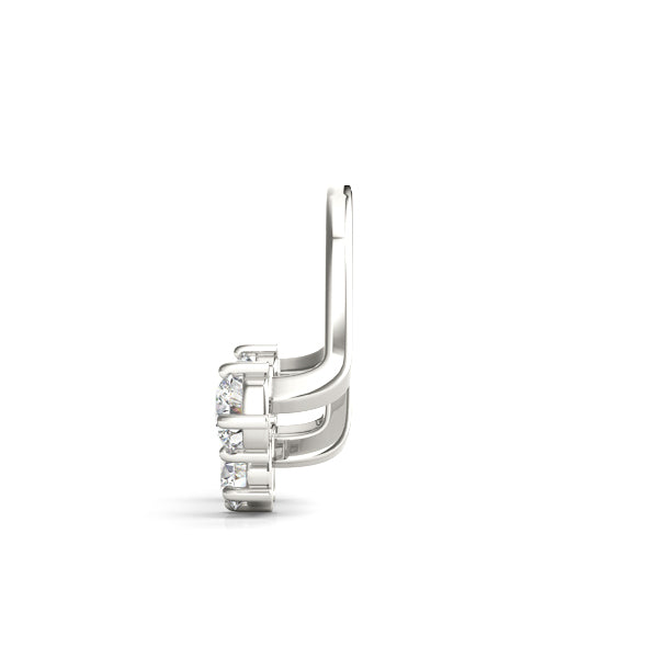 Platinum White Diamond Fashion Drop Earrings