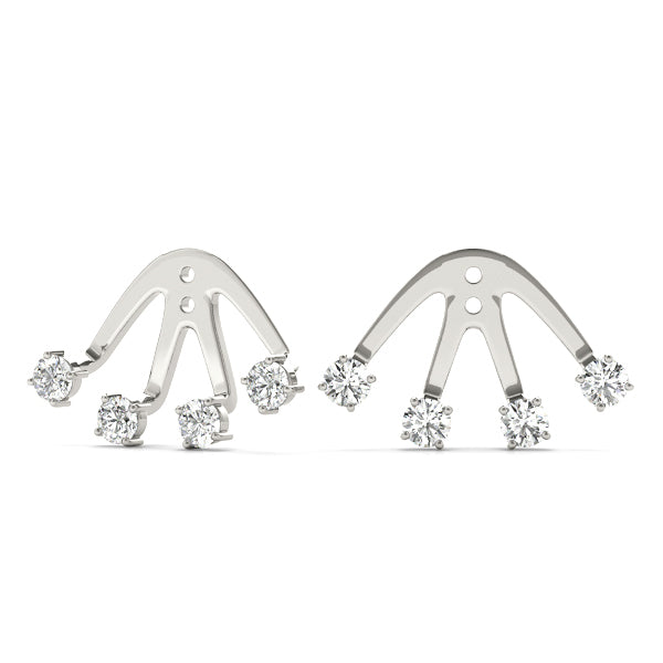 Platinum White Diamond Fashion Drop Earrings