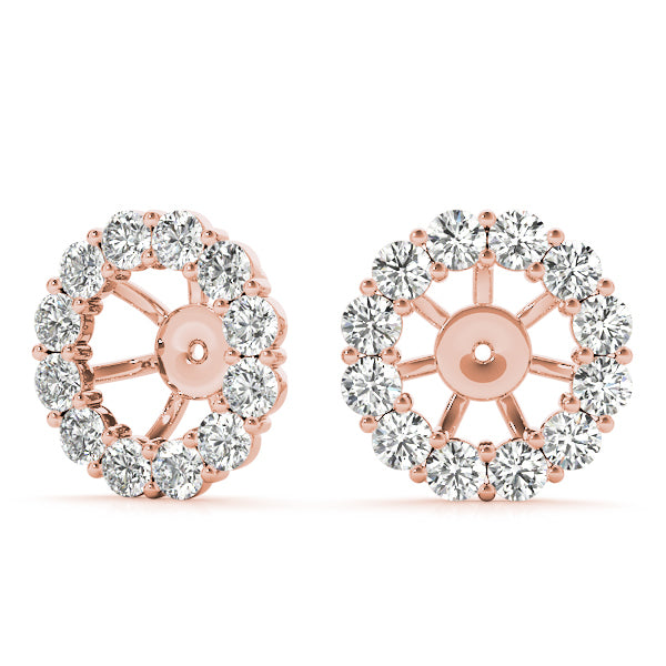 14K Rose Gold Diamond Fashion Earrings