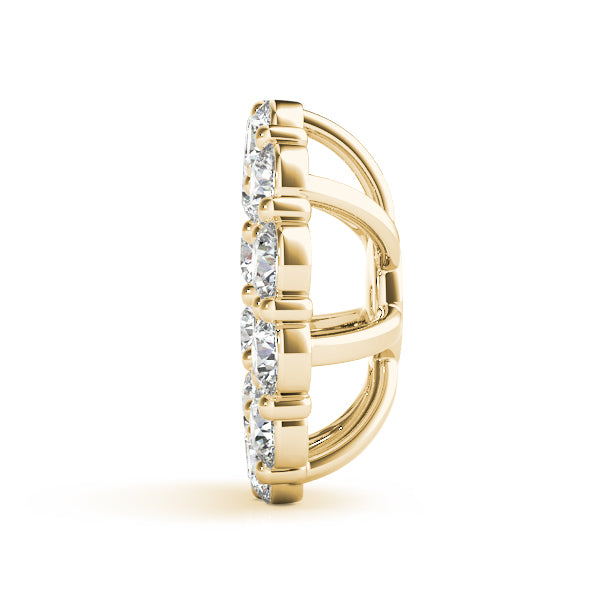 14K Yellow Gold Round Diamond Fashion Earrings