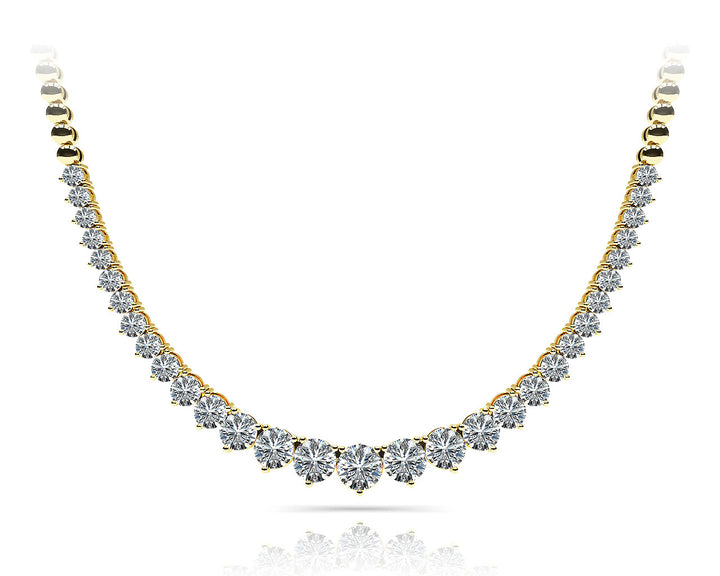 14K Yellow Gold Round Diamond Fashion Necklace