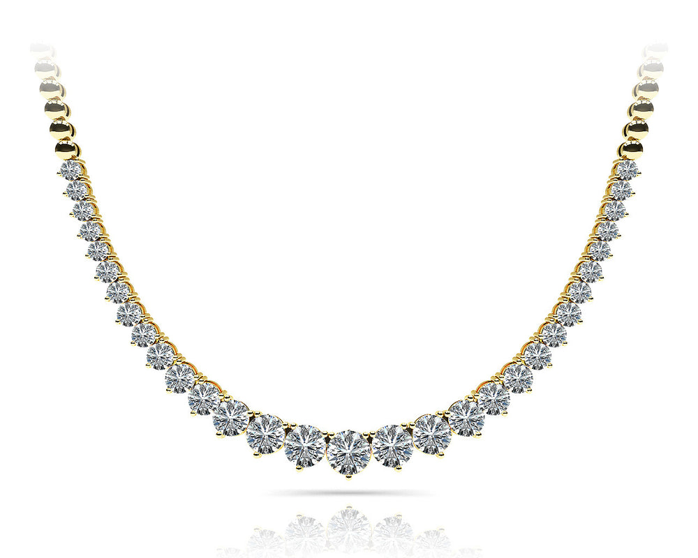 14K Yellow Gold Round Diamond Fashion Necklace