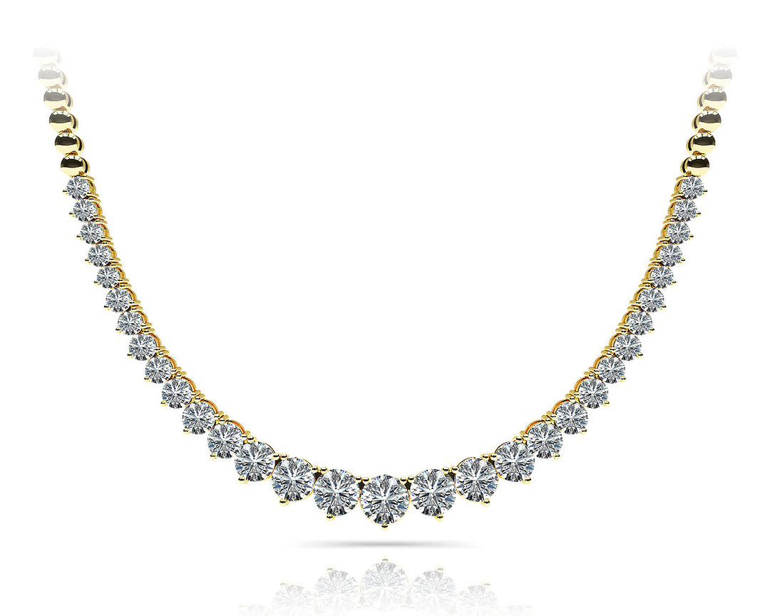 18K Yellow Gold Diamond Graduating Necklace
