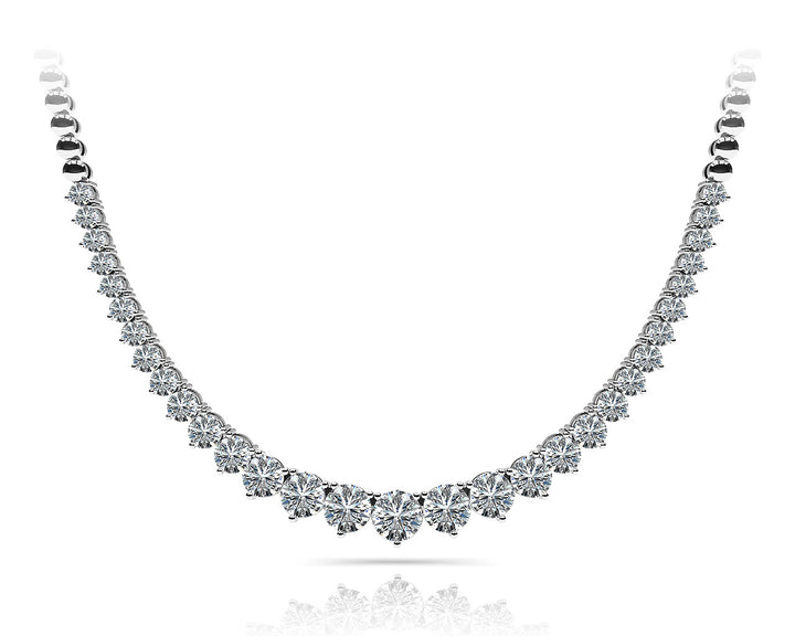 18K White Gold Multi-Diamond Fashion Necklace