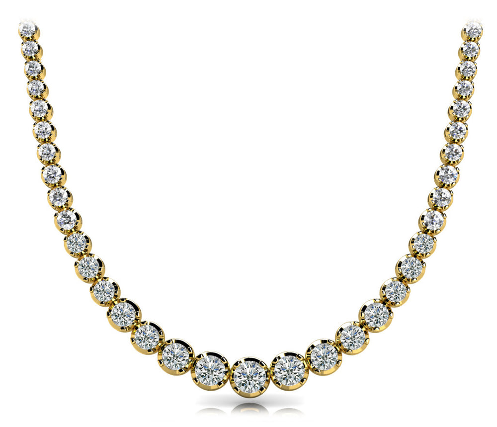 14K Yellow Gold Multi-Diamond Fashion Necklace