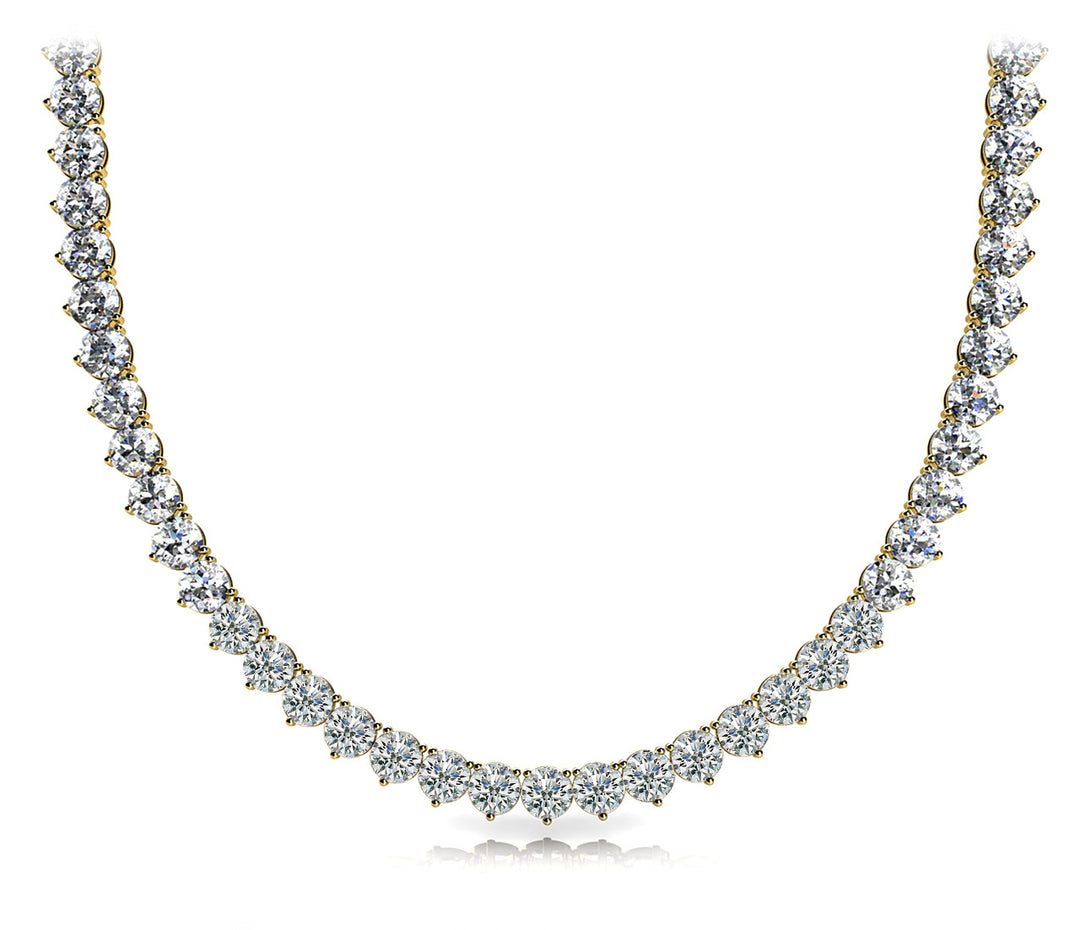 18K Yellow Gold Diamond Riviera Necklace