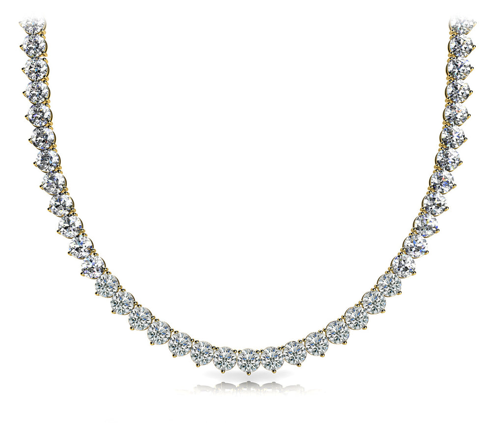 14K Yellow Gold Diamond Riviera Necklace