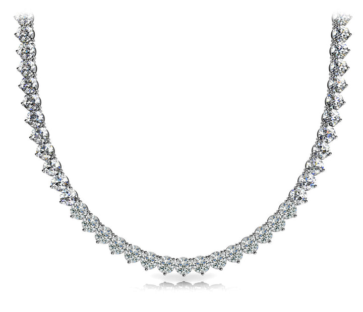 Platinum 13 CT Diamond Riviera Statement Necklace