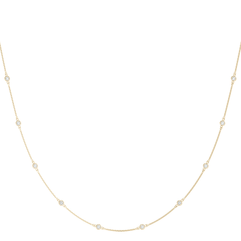 14K Yellow Gold 1 ct Diamond Fashion Necklace
